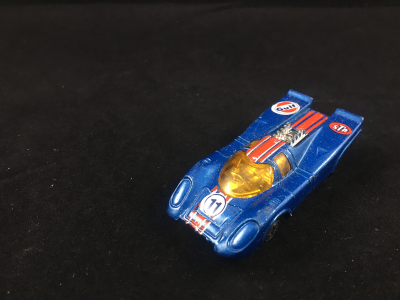 Porsche 917K: Yatming. Outstanding model with a Gulf/STP paint scheme. Maybe the nicest 917 of it’s era. Was going to restore at first, but now I’ll keep as-is.